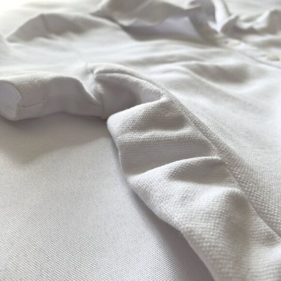 TOMMY BAHAMA WHITE RUFFLE COTTON SHORT SLEEVE POLO DRESS - M - Picture 7 of 8